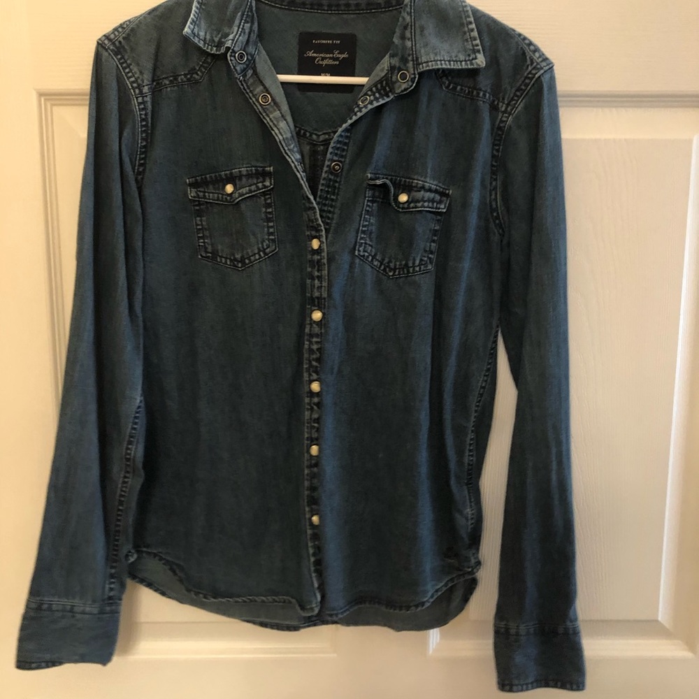 American Eagle denim button down